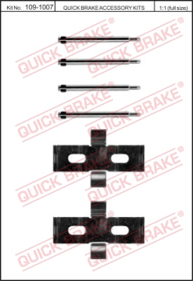 Zestaw akcesoriów montażowych  klocków hamulcowych QUICK BRAKE 109-1007
