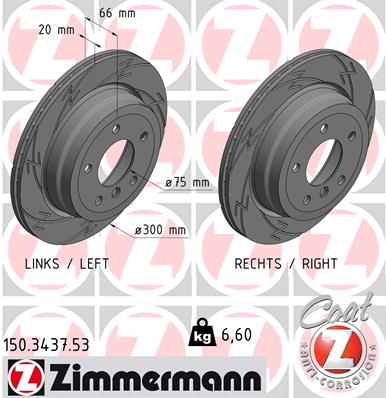 Tarcza hamulcowa ZIMMERMANN 150.3437.53