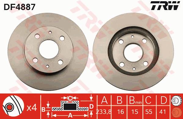 Tarcza hamulcowa TRW DF4887