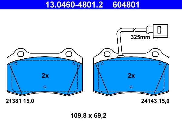 Klocki hamulcowe ATE 13.0460-4801.2