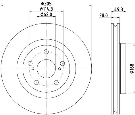 Tarcza hamulcowa HELLA 8DD 355 135-241