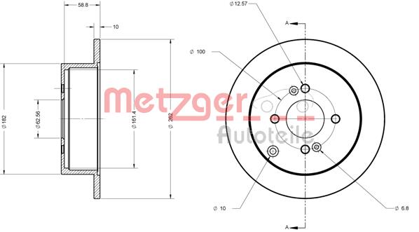 Tarcza hamulcowa METZGER 6110343