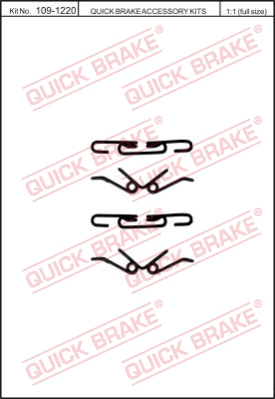Zestaw akcesoriów montażowych  klocków hamulcowych QUICK BRAKE 109-1220