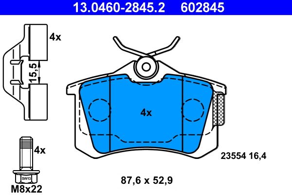 Klocki hamulcowe ATE 13.0460-2845.2