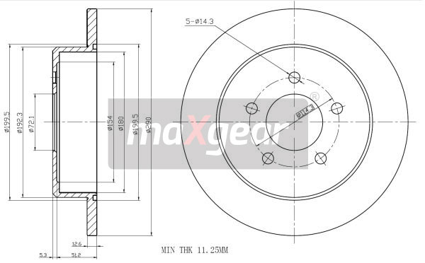 Tarcza hamulcowa MAXGEAR 19-0912
