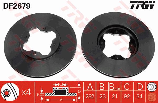 Tarcza hamulcowa TRW DF2679