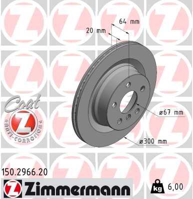 Tarcza hamulcowa ZIMMERMANN 150.2966.20