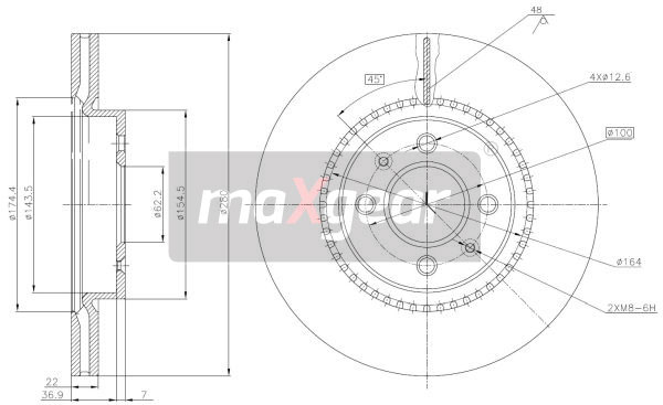 Tarcza hamulcowa MAXGEAR 19-3211