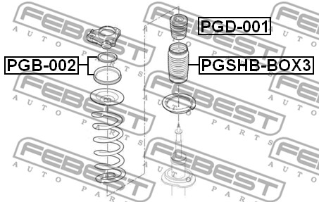 Łożysko walcowe mocowania amortyzatora FEBEST PGB-002