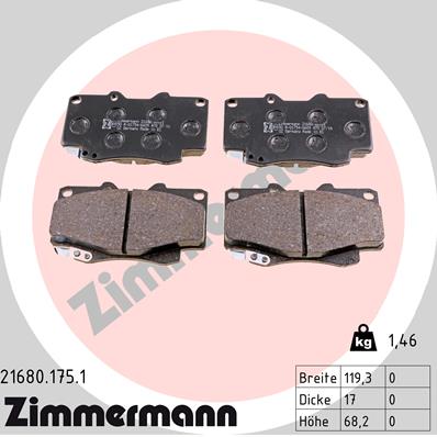 Klocki hamulcowe ZIMMERMANN 21680.175.1
