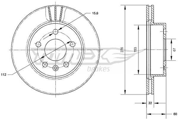 Tarcza hamulcowa TOMEX BRAKES TX 70-52