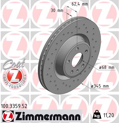 Tarcza hamulcowa ZIMMERMANN 100.3359.52