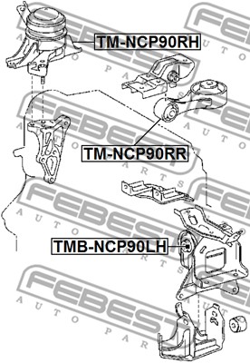 Poduszka silnika FEBEST TM-NCP90RH