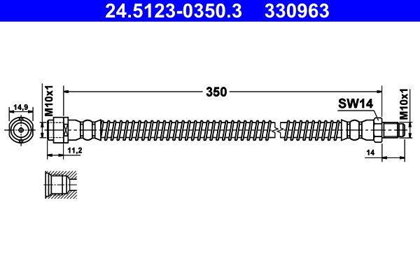 Przewód hamulcowy elastyczny ATE 24.5123-0350.3