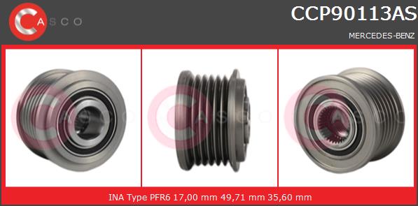 Koło pasowe alternatora CASCO CCP90113AS