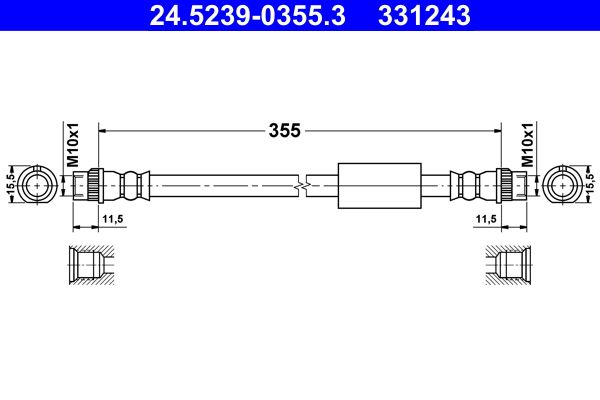Przewód hamulcowy elastyczny ATE 24.5239-0355.3