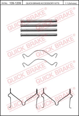 Zestaw akcesoriów montażowych  klocków hamulcowych QUICK BRAKE 109-1209