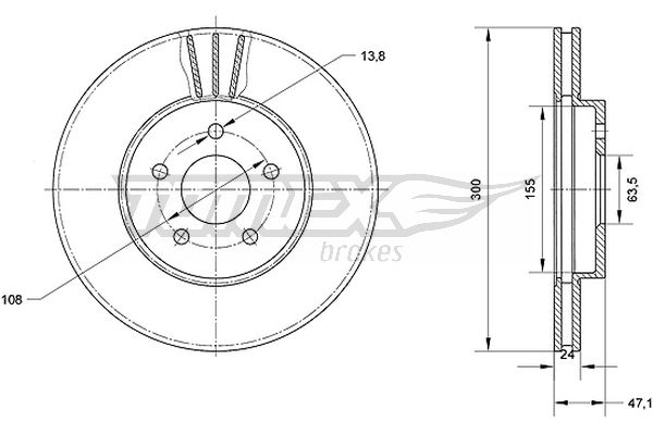 Tarcza hamulcowa TOMEX BRAKES TX 70-44