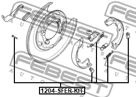 Zestaw montażowy szczęk hamulcowych FEBEST 1204-SFER-KIT