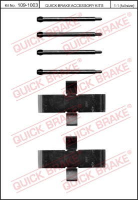 Zestaw akcesoriów montażowych  klocków hamulcowych QUICK BRAKE 109-1003