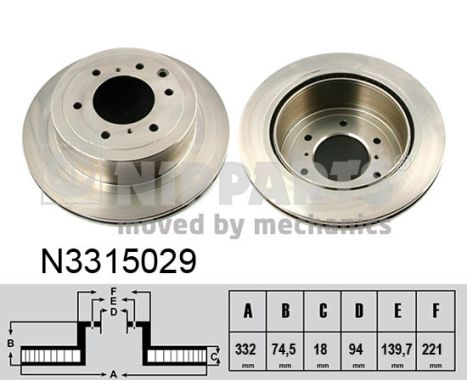 Tarcza hamulcowa NIPPARTS N3315029