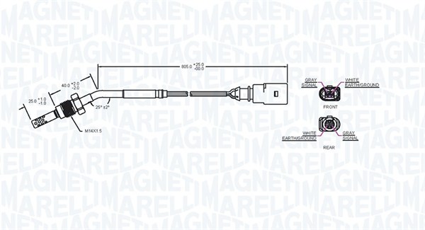 Czujnik  temperatury spalin MAGNETI MARELLI 172000181010