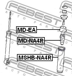 Dystans gumowy FEBEST MD-NA4R