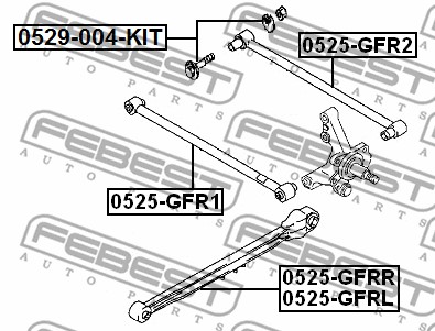 Wahacz zawieszenia koła FEBEST 0525-GFR1