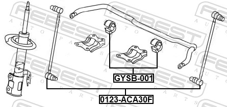 Zawieszenie, stabilizator FEBEST GYSB-001
