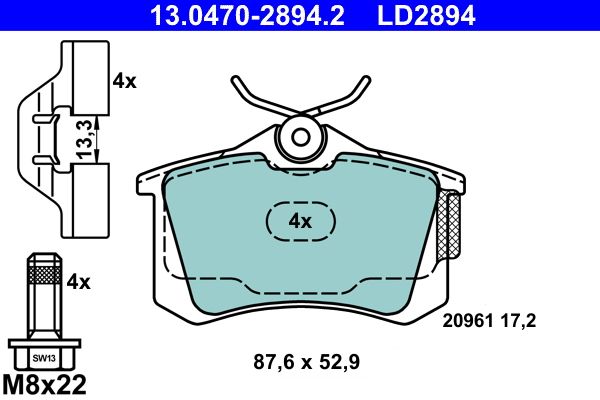 Klocki hamulcowe ATE 13.0470-2894.2