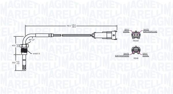 Czujnik  temperatury spalin MAGNETI MARELLI 172000207010