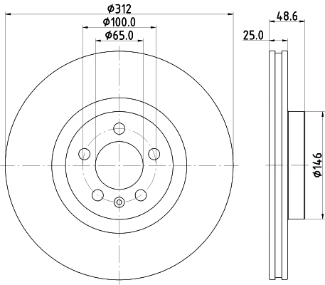 Tarcza hamulcowa HELLA 8DD 355 132-011