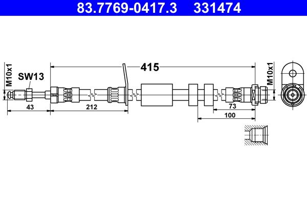 Przewód hamulcowy elastyczny ATE 83.7769-0417.3