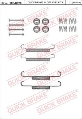 Zestaw montażowy szczęk hamulcowych QUICK BRAKE 105-0020