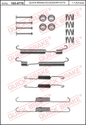 Zestaw dodatków do szczęk hamulcowych QUICK BRAKE 105-0770