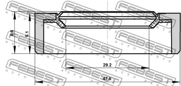 Pierścień uszczelniający wał napędowy FEBEST 95BDY-31470509X