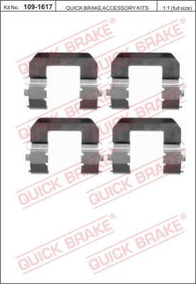 Zestaw akcesoriów montażowych  klocków hamulcowych QUICK BRAKE 109-1617
