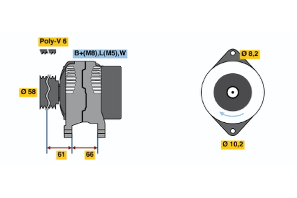 Alternator BOSCH 1 986 A00 568