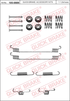 Zestaw dodatków do szczęk hamulcowych QUICK BRAKE 105-0889