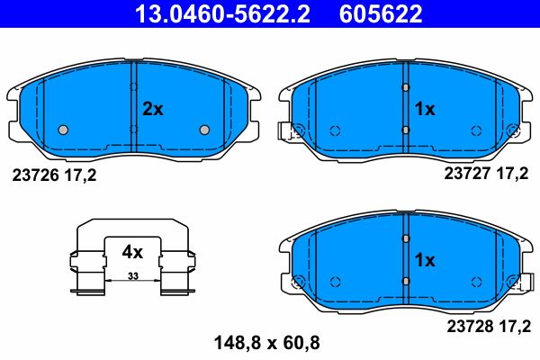 Klocki hamulcowe ATE 13.0460-5622.2