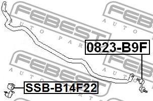 Guma stabilizatora FEBEST SSB-B14F22