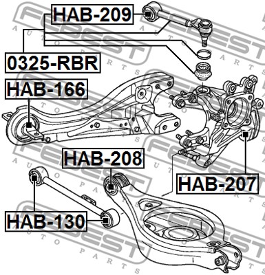 Tuleja wahacza FEBEST HAB-207