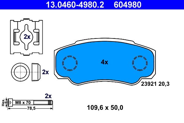 Klocki hamulcowe ATE 13.0460-4980.2