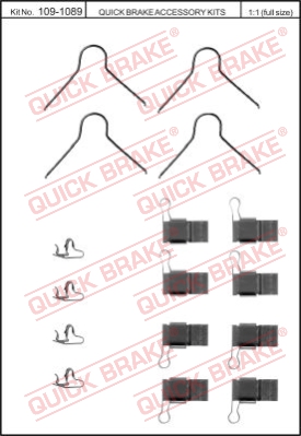 Zestaw akcesoriów montażowych  klocków hamulcowych QUICK BRAKE 109-1089
