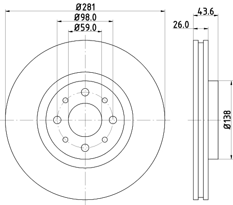 Tarcza hamulcowa HELLA 8DD 355 107-831