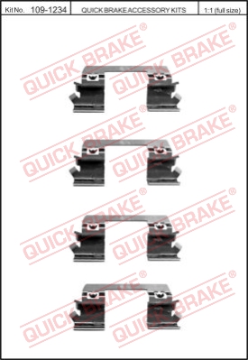 Zestaw akcesoriów montażowych  klocków hamulcowych QUICK BRAKE 109-1234