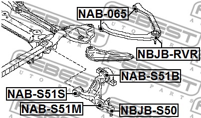 Tuleja wahacza FEBEST NAB-S51M