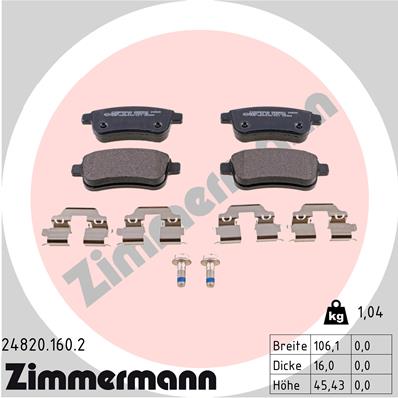 Klocki hamulcowe ZIMMERMANN 24820.160.2