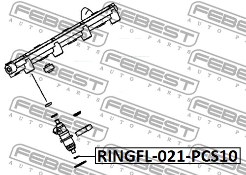 Pierścień uszczelniający, wtryskiwacz FEBEST RINGFL-021-PCS10