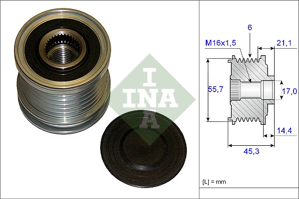 Sprzęgło alternatora INA 535 0036 10